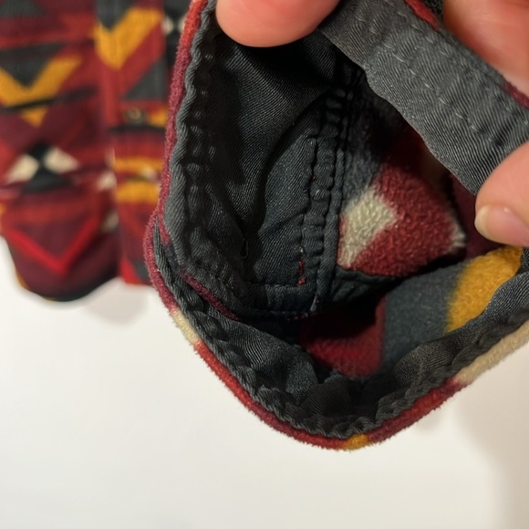 Eddie Bauer Aztec Print Button Up Fleece Shirt Men's Size M Hiking Outdoors Fall - Picture 6 of 14